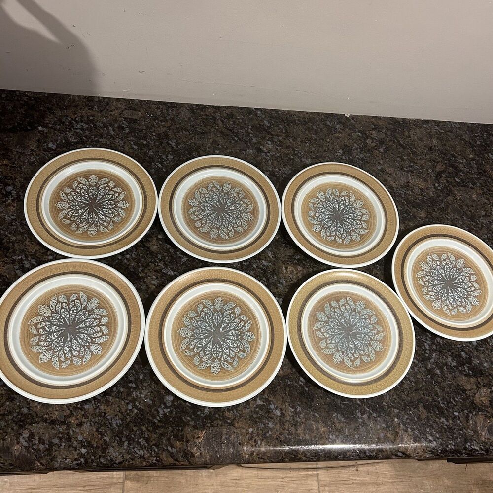 Lot of 7 Vintage Franciscan USA NUT TREE Salad Plates 8 1/2"  1970s EUC